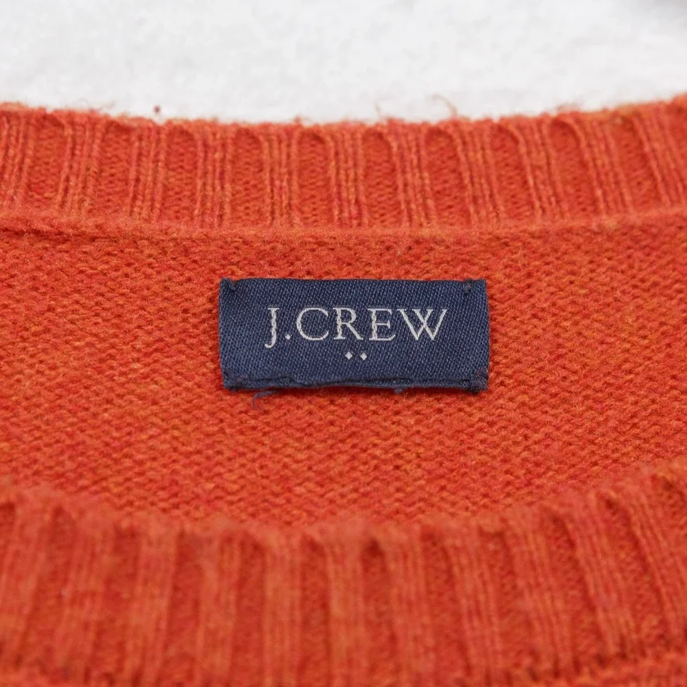 J CREW Lambswool Blend Crew Neck Sweater Pullover Burnt‎ Orange Fall Mens Sz XL